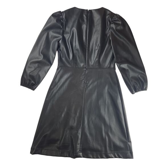 Ann Taylor| Black, Faux Leather, Dress | Size 2 - Picture 4 of 7